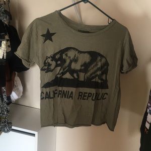 Green California Republic Cropped tee